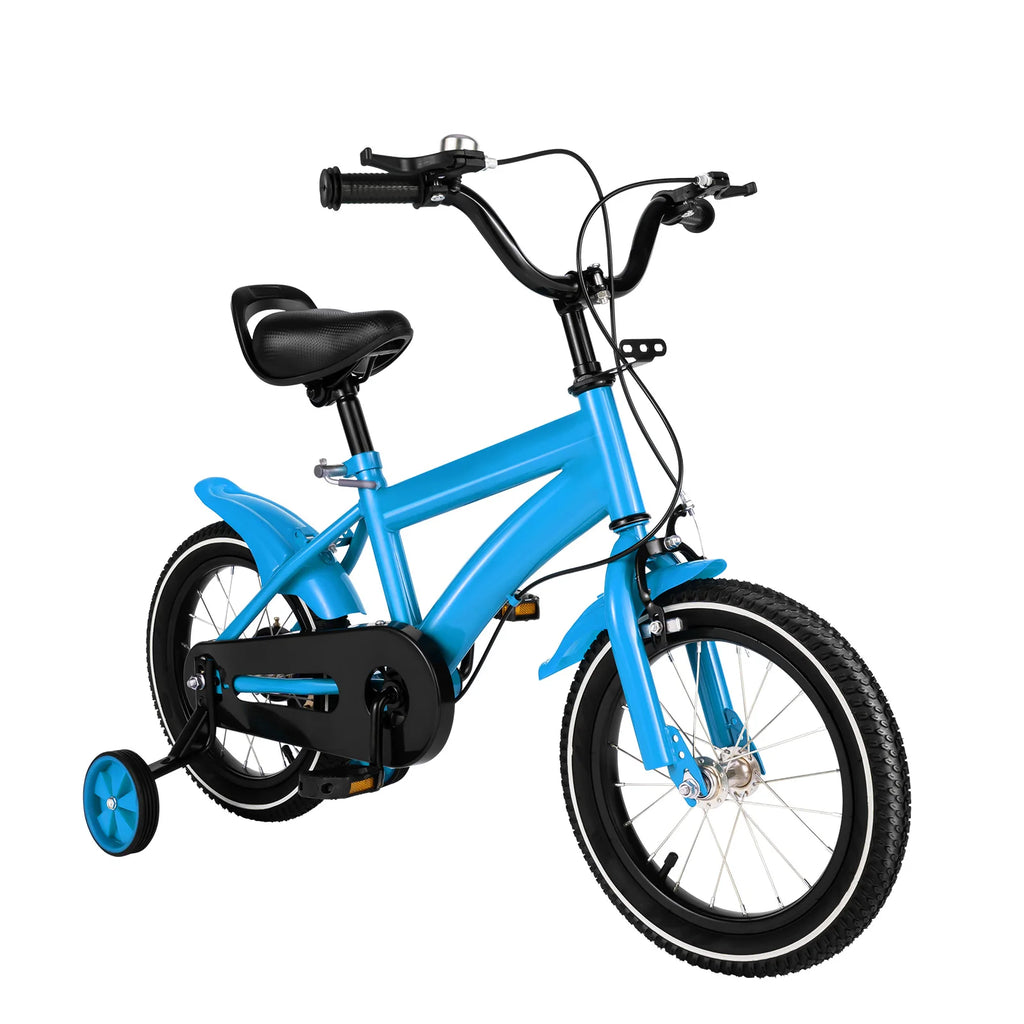 14-Zoll Kinderfahrrad mit Stützrädern – Verstellbarer Sattel, Doppelbremse, für Kinder von 2–4 Jahren