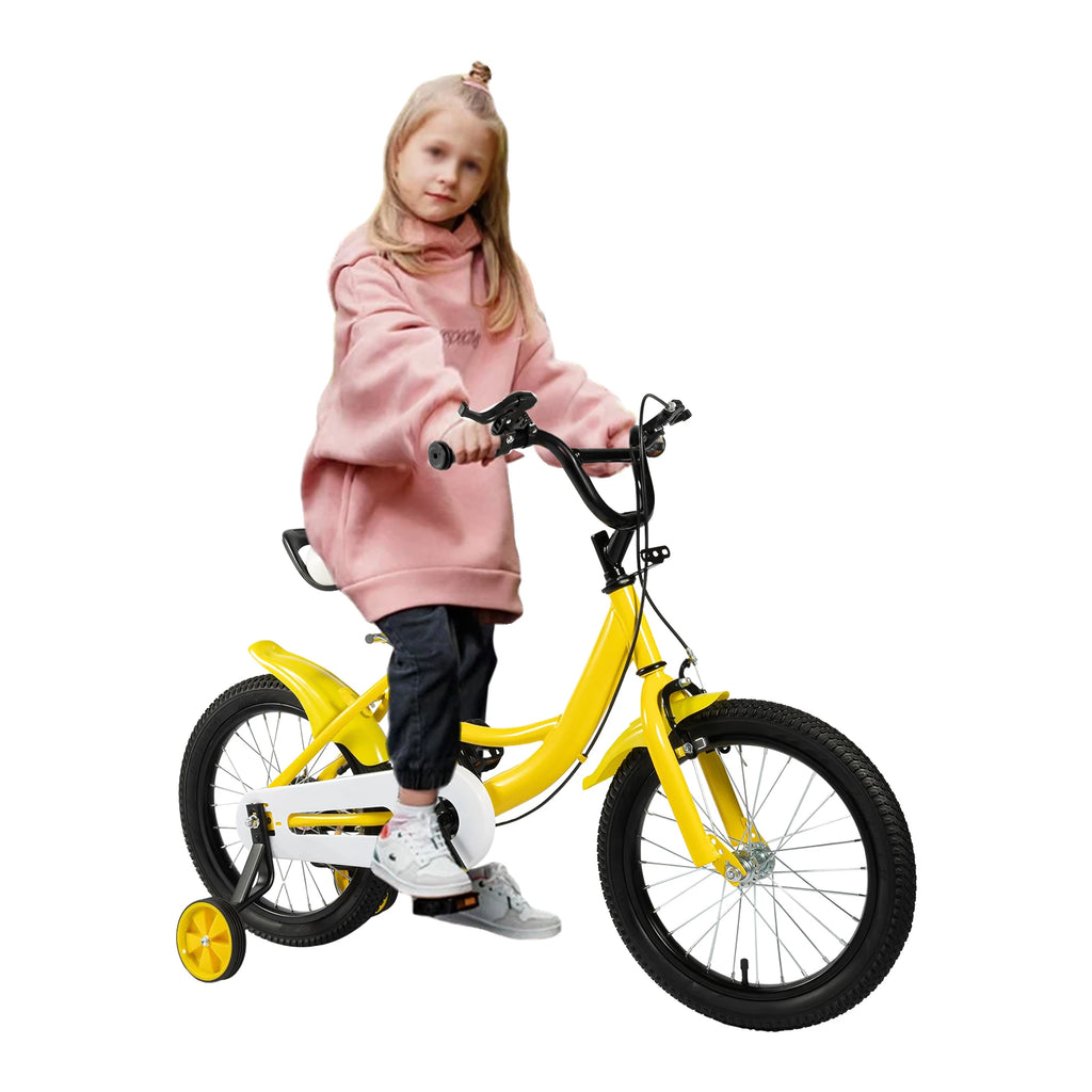 16-Zoll Kinderfahrrad für Jungen & Mädchen (5–8 Jahre) – Doppelbremssystem, Stützräder, erhältlich in Grün/Pink/Gelb