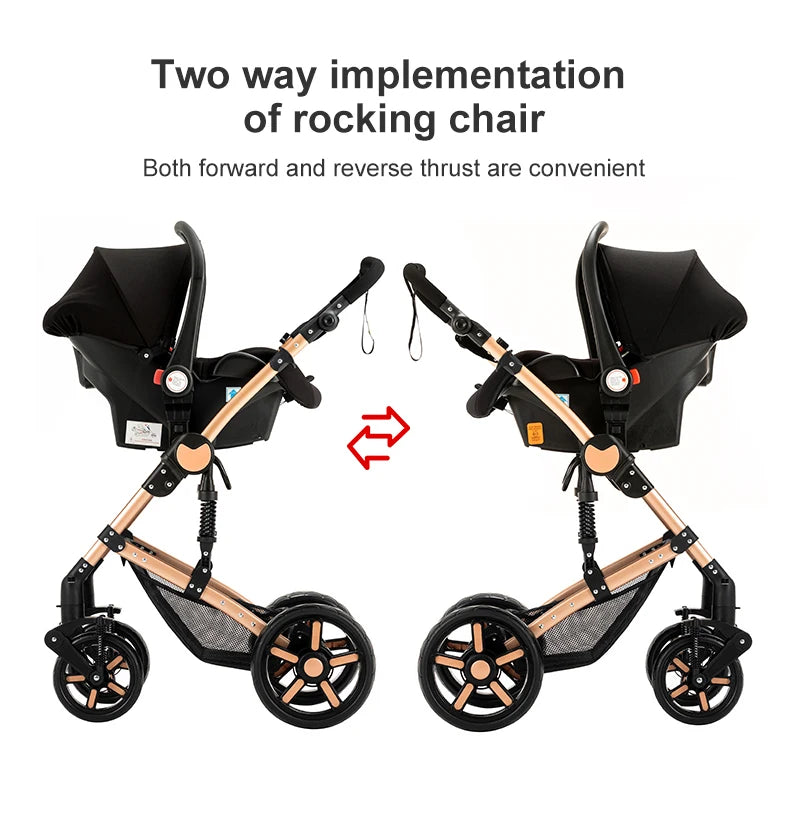Baby Kinderwagen, Hochlandschafts-Kinderwagen mit Babywanne, Wasserabweisender Kinderwagen.