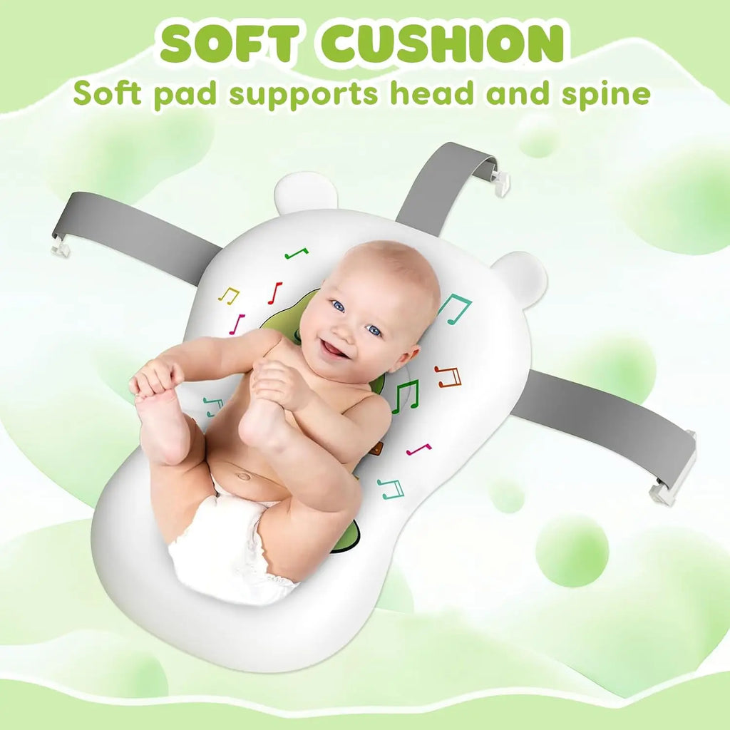 Faltbare Babybadewanne mit Badesitz, Thermometer, Duschkappe & Bürste – Für Neugeborene & Kleinkinder (0–36 Monate)