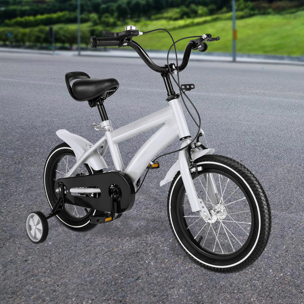 14-Zoll Kinderfahrrad mit Stützrädern – Verstellbarer Sattel, Doppelbremse, für Kinder von 2–4 Jahren