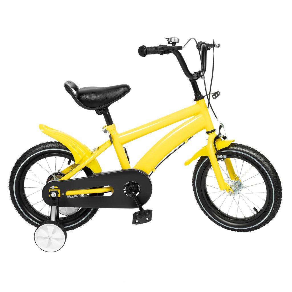 14-Zoll Kinderfahrrad mit Stützrädern – Verstellbarer Sattel, Doppelbremse, für Kinder von 2–4 Jahren