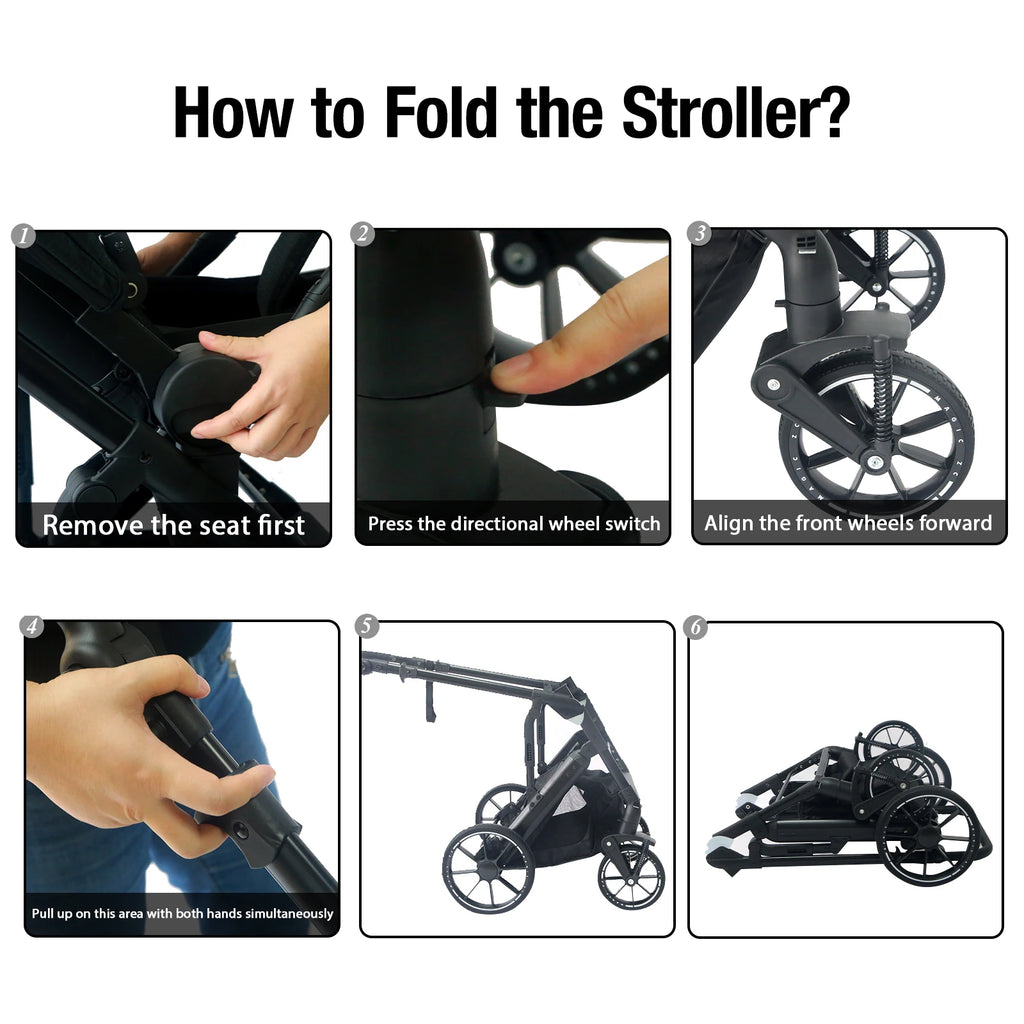 Luxus 3-in-1 Kinderwagen für Neugeborene – Leichter Kinderwagen