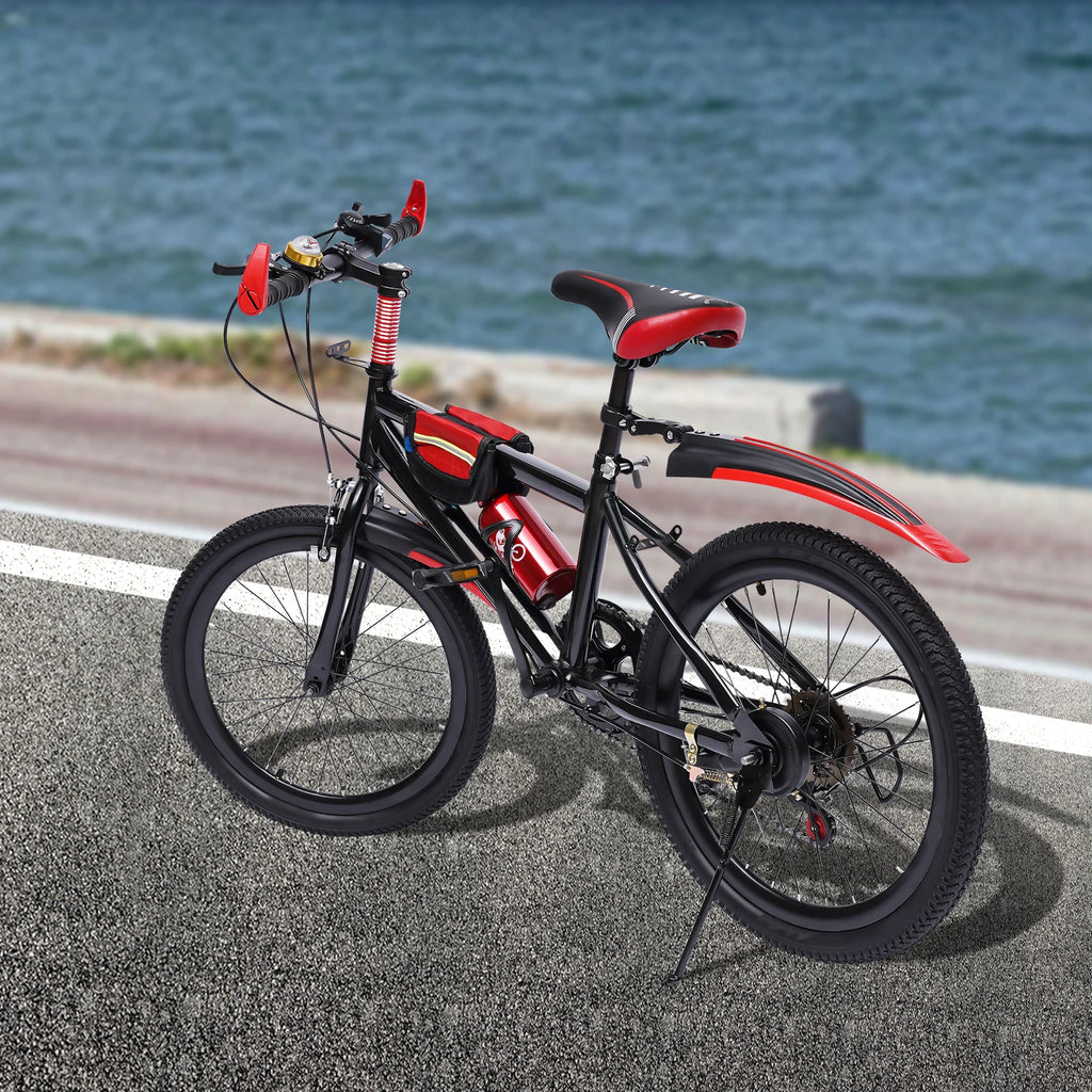 20" Kinder-Mountainbike – Unisex, mit Mehrgang-Schaltung, Doppel-V-Bremse und verstellbarem Sattel
