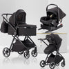 Kinderwagen 3 in 1 – Einfach faltbarer,  mit Sicherheitssitz, EU-Standard, geeignet für Neugeborene.