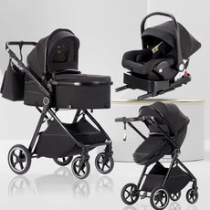 Kinderwagen 3 in 1 – Einfach faltbarer,  mit Sicherheitssitz, EU-Standard, geeignet für Neugeborene.