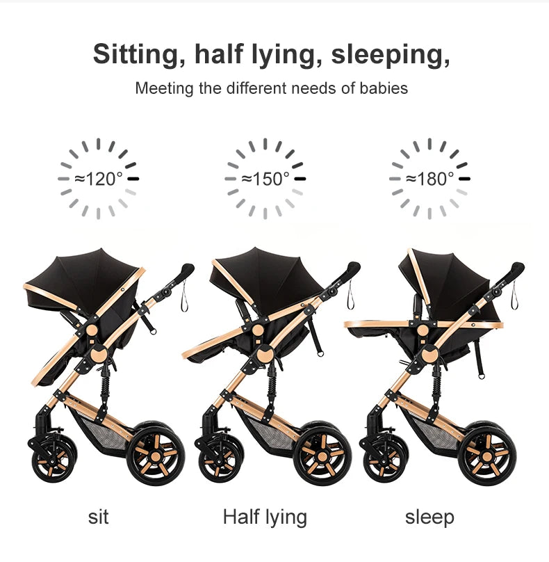 Baby Kinderwagen, Hochlandschafts-Kinderwagen mit Babywanne, Wasserabweisender Kinderwagen.