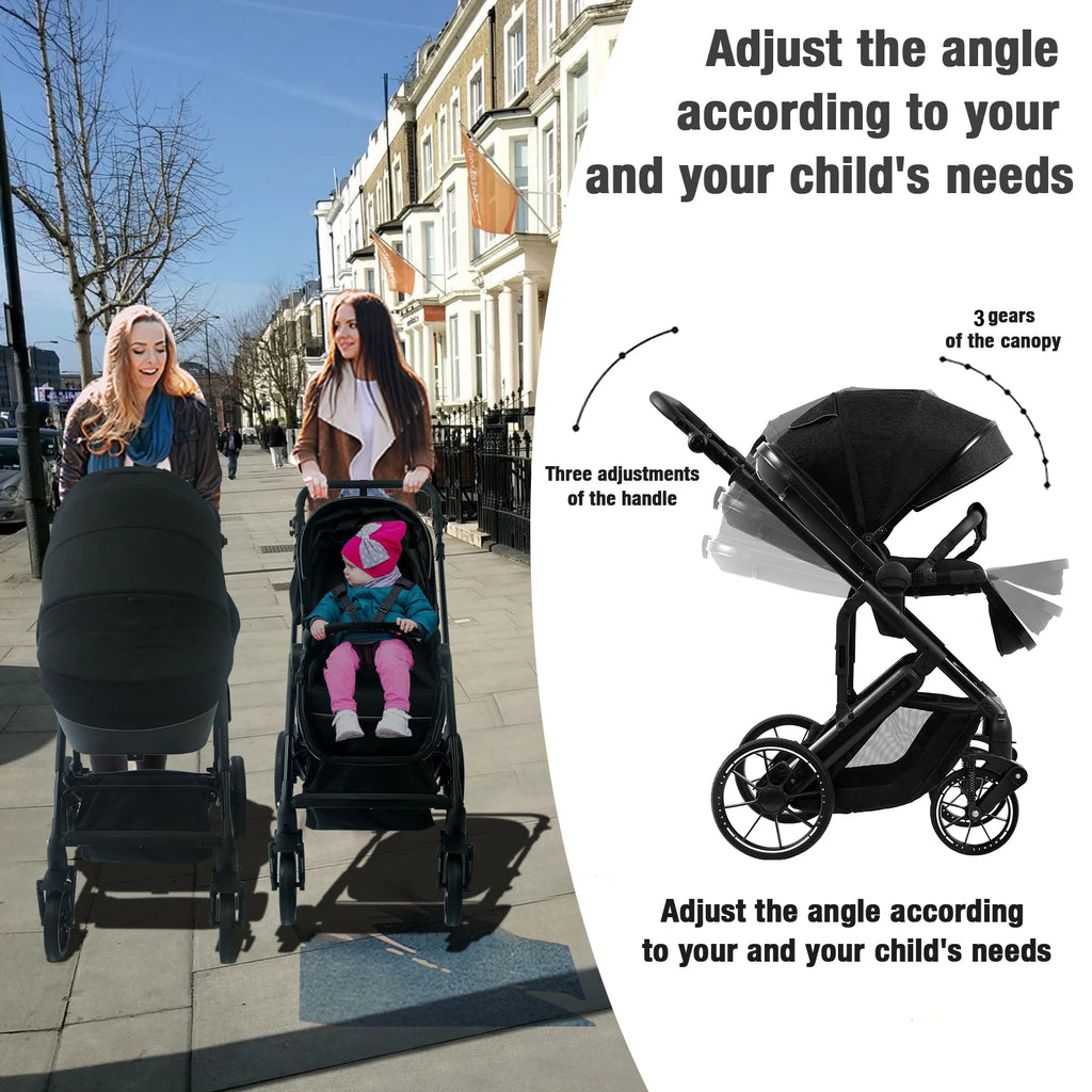 Luxus 3-in-1 Kinderwagen für Neugeborene – Leichter Kinderwagen