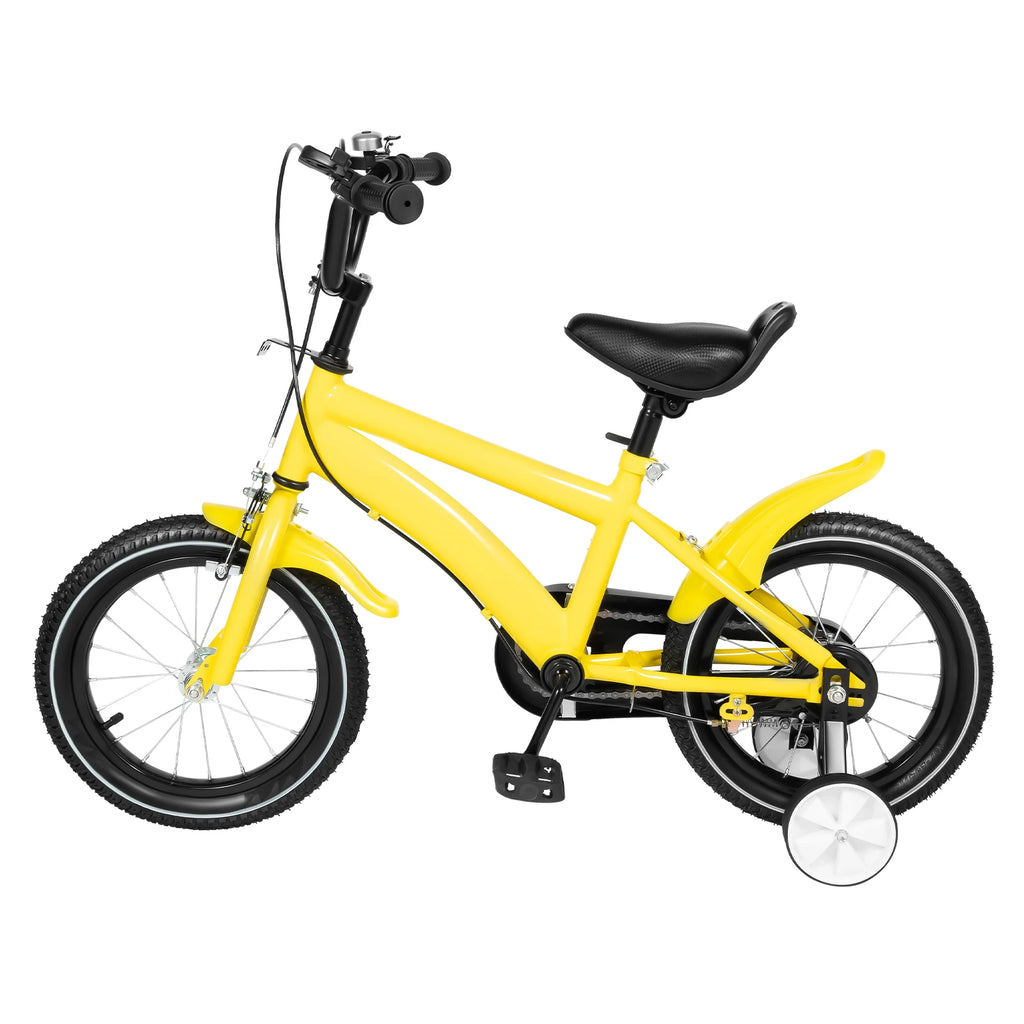 14-Zoll Kinderfahrrad mit Stützrädern – Verstellbarer Sattel, Doppelbremse, für Kinder von 2–4 Jahren