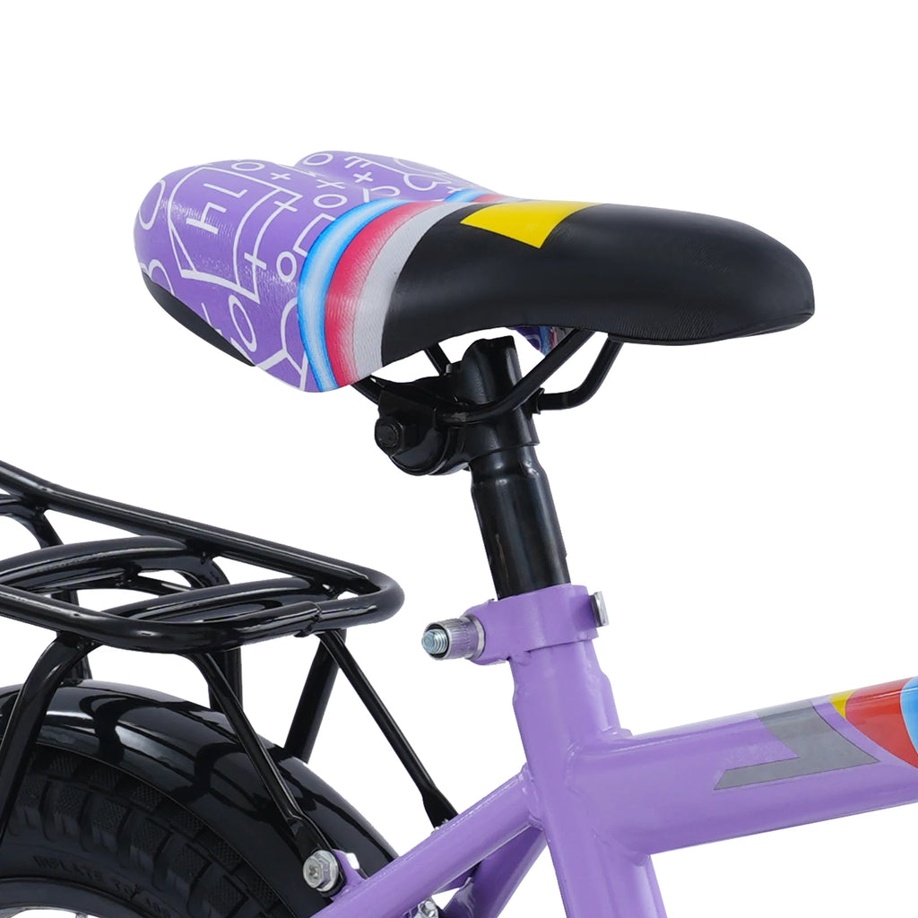 14 Zoll Kinderfahrrad mit verstellbarem Sitz, Stützrädern, Korb & Rücksitz, bis 50 kg belastbar, für Kinder 3–5 Jahre