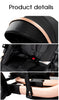 PU leder - Leichter 3-in-1 Kinderwagen – Babywagen mit PU-Rädern, faltbar & vielseitig nutzbar ab Geburt