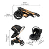 Pu Leder Kinderwagen 3 in 1 leichte hohe Landschaft Babyauto mit Autos itz für Baby Neugeborene Aluminium rahmen Kinderwagen