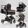 Kinderwagen 3 in 1 – Einfach faltbarer,  mit Sicherheitssitz, EU-Standard, geeignet für Neugeborene.