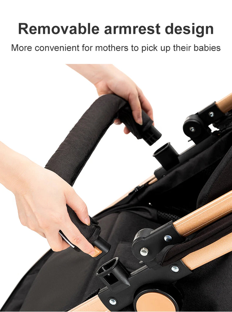 Baby Kinderwagen, Hochlandschafts-Kinderwagen mit Babywanne, Wasserabweisender Kinderwagen.