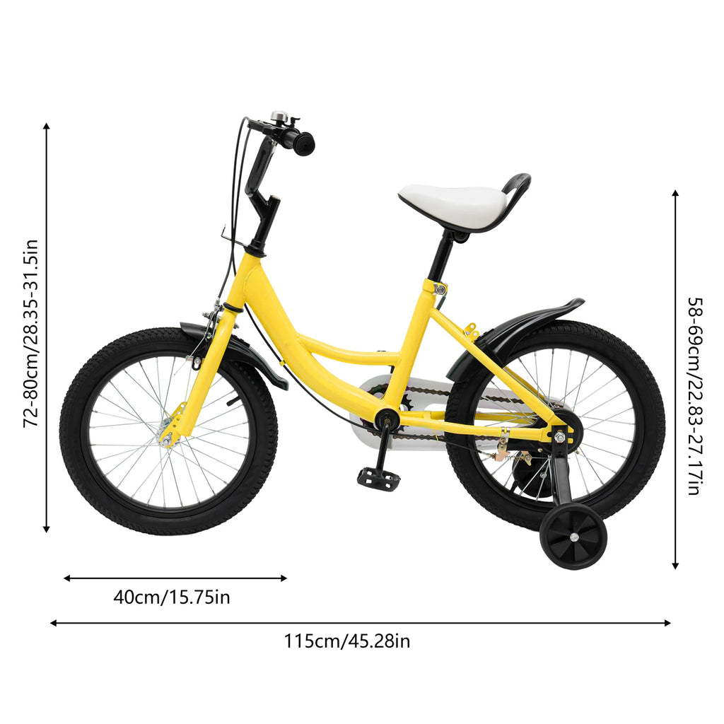 16-Zoll Kinderfahrrad für Jungen & Mädchen (5–8 Jahre) – Doppelbremssystem, Stützräder, erhältlich in Grün/Pink/Gelb