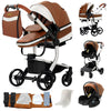 PU leder - Leichter 3-in-1 Kinderwagen – Babywagen mit PU-Rädern, faltbar & vielseitig nutzbar ab Geburt