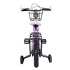 14 Zoll Kinderfahrrad mit verstellbarem Sitz, Stützrädern, Korb & Rücksitz, bis 50 kg belastbar, für Kinder 3–5 Jahre