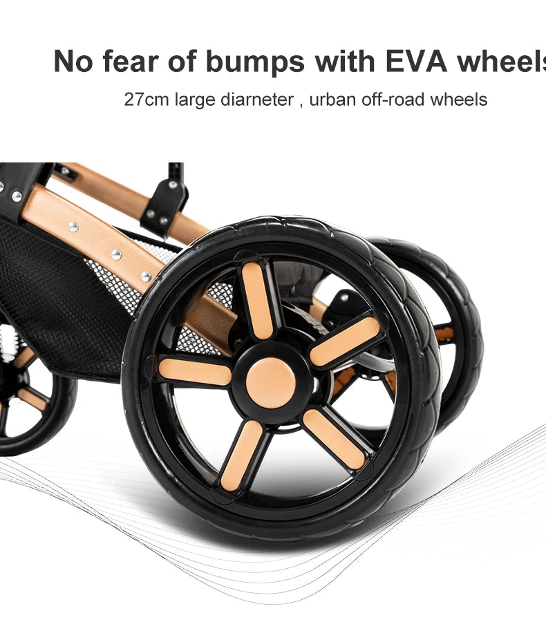 Baby Kinderwagen, Hochlandschafts-Kinderwagen mit Babywanne, Wasserabweisender Kinderwagen.
