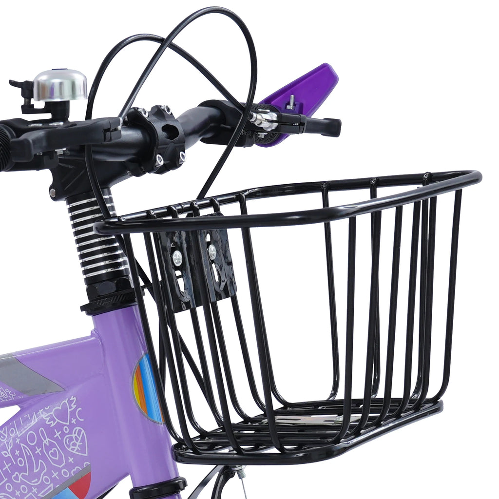 14 Zoll Kinderfahrrad mit verstellbarem Sitz, Stützrädern, Korb & Rücksitz, bis 50 kg belastbar, für Kinder 3–5 Jahre