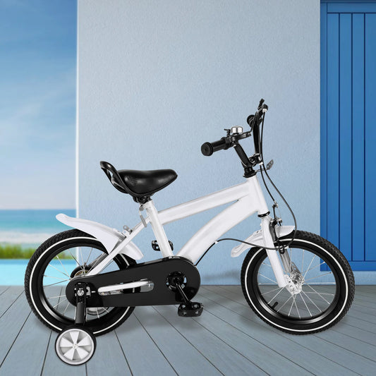 14-Zoll Kinderfahrrad mit Stützrädern – Verstellbarer Sattel, Doppelbremse, für Kinder von 2–4 Jahren