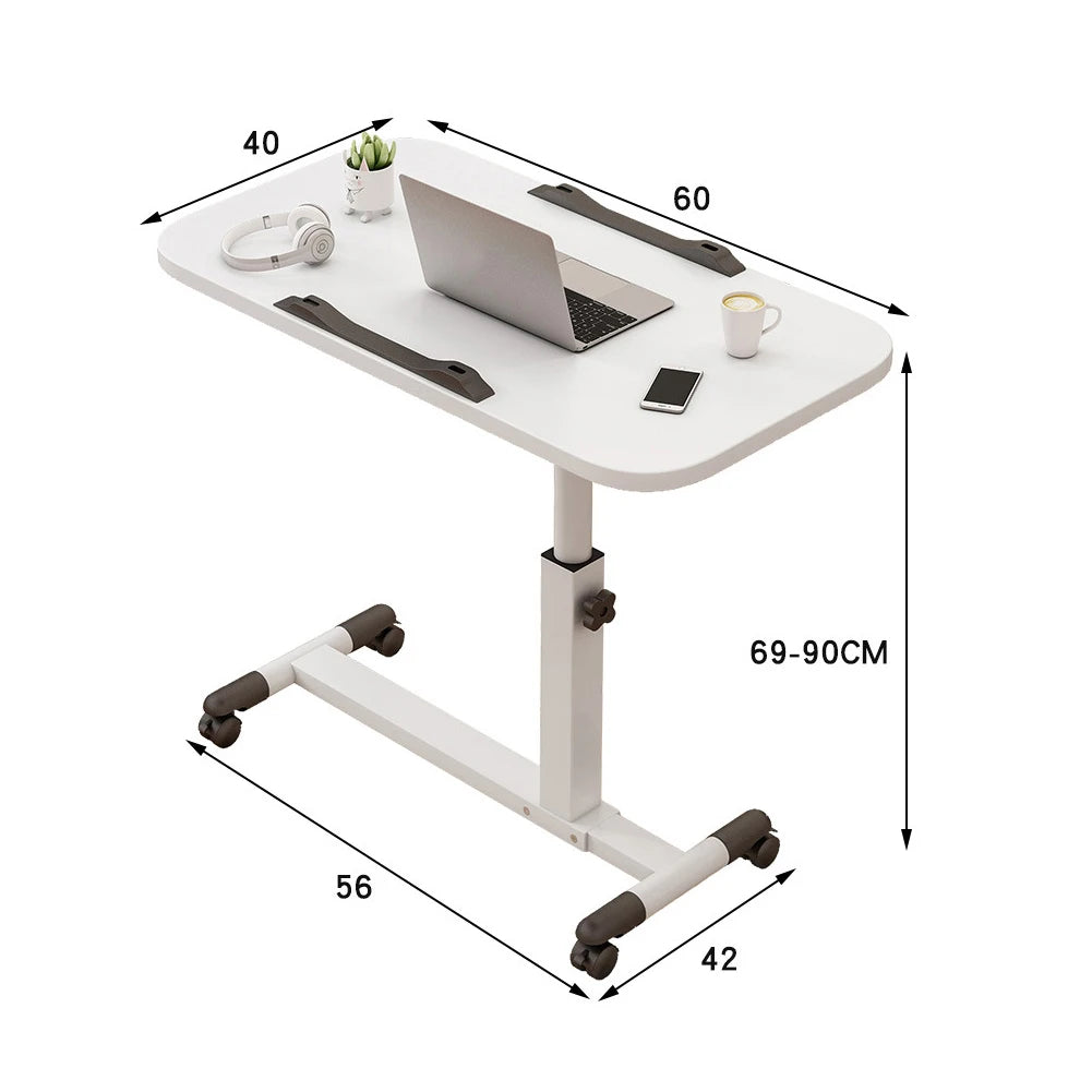 Höhenverstellbarer Laptop-Tisch mit 360° drehbarer Tischplatte – Mobiler Rolltisch für Bett, Sofa oder Büro