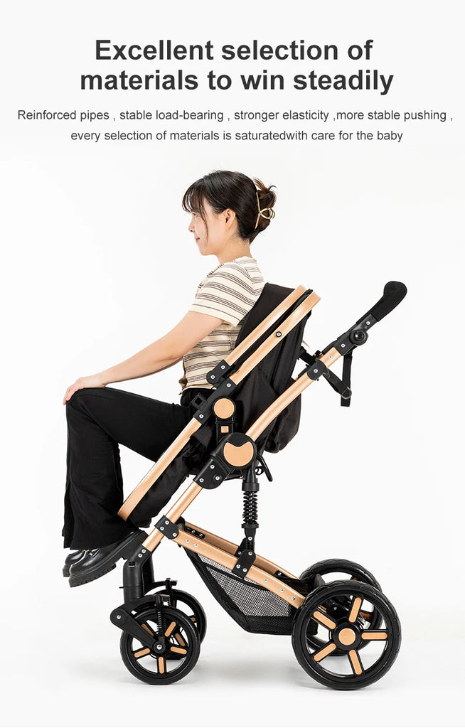 Baby Kinderwagen, Hochlandschafts-Kinderwagen mit Babywanne, Wasserabweisender Kinderwagen.
