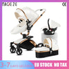 Pu Leder Kinderwagen 3 in 1 leichte hohe Landschaft Babyauto mit Autos itz für Baby Neugeborene Aluminium rahmen Kinderwagen