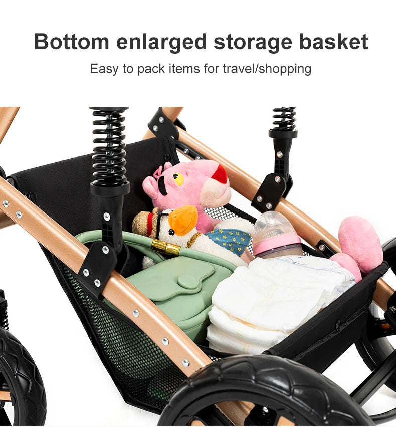 Baby Kinderwagen, Hochlandschafts-Kinderwagen mit Babywanne, Wasserabweisender Kinderwagen.
