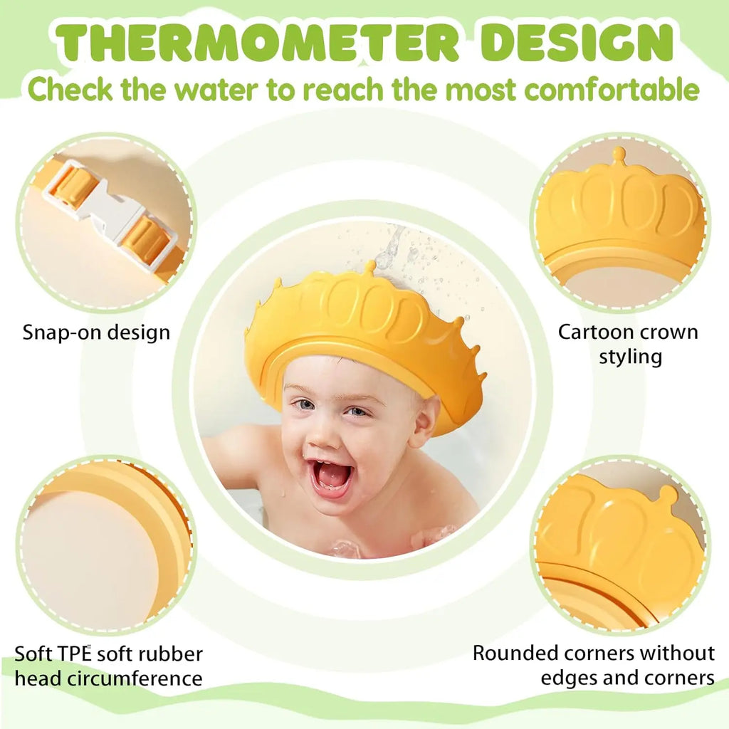 Faltbare Babybadewanne mit Badesitz, Thermometer, Duschkappe & Bürste – Für Neugeborene & Kleinkinder (0–36 Monate)