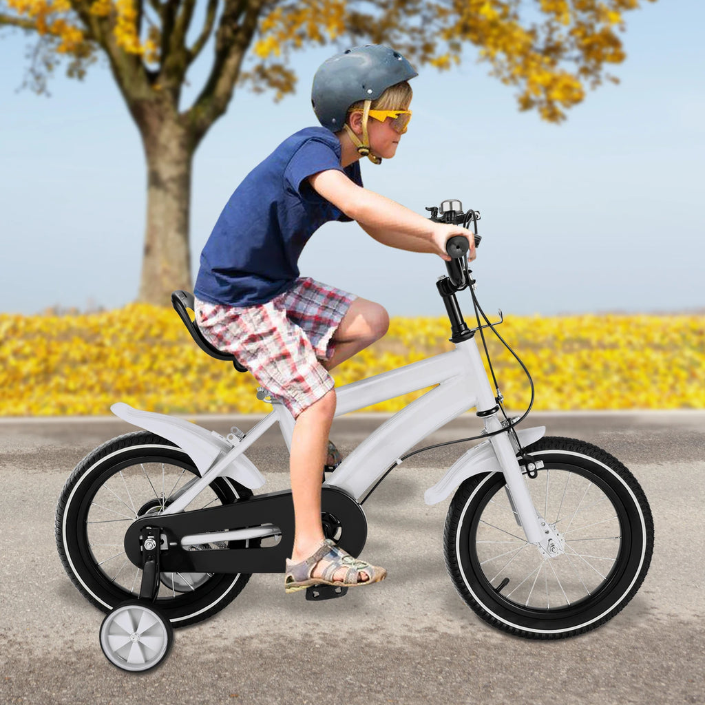 14-Zoll Kinderfahrrad mit Stützrädern – Verstellbarer Sattel, Doppelbremse, für Kinder von 2–4 Jahren