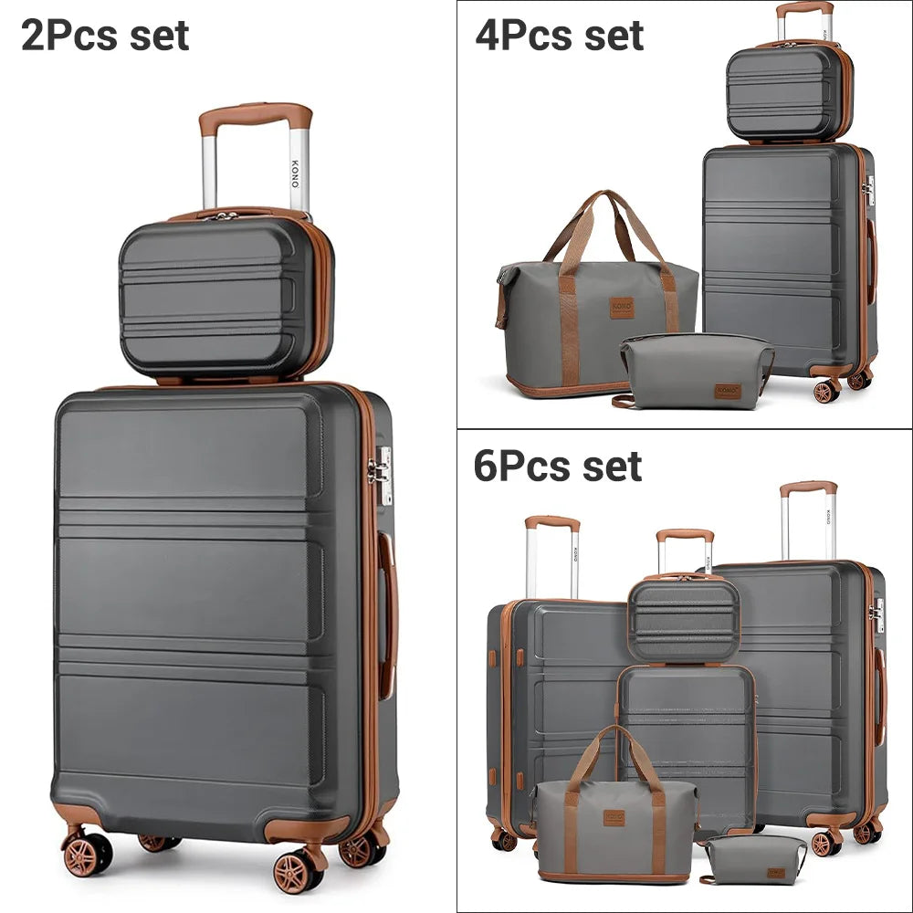 2/4/6-teiliges Beauty Case & Reiseset – Kosmetikkoffer, Handgepäck & Kulturbeutel