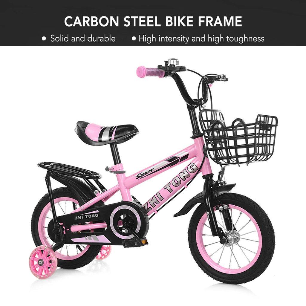 14-Zoll Kinderfahrrad mit verstellbarer Sitzhöhe und abnehmbarem Korb – Für Jungen und Mädchen von 2 bis 7 Jahren