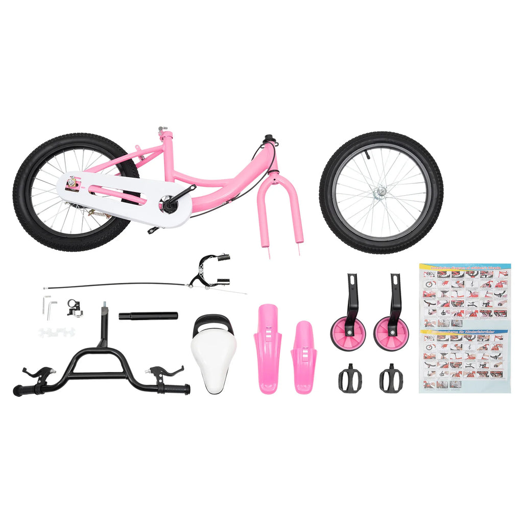 16-Zoll Kinderfahrrad für Jungen & Mädchen (5–8 Jahre) – Doppelbremssystem, Stützräder, erhältlich in Grün/Pink/Gelb