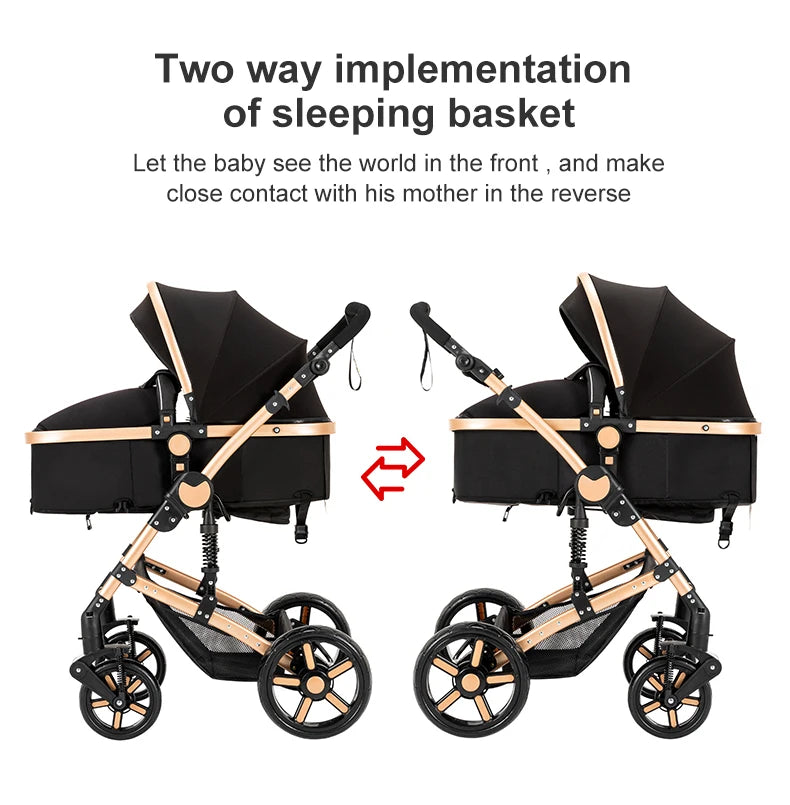 Baby Kinderwagen, Hochlandschafts-Kinderwagen mit Babywanne, Wasserabweisender Kinderwagen.