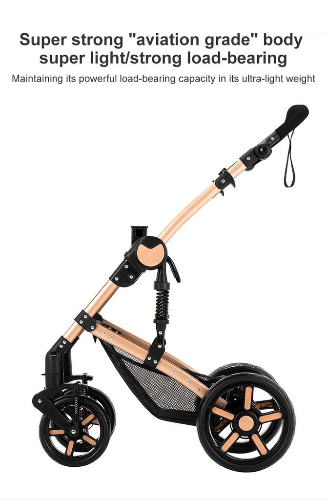 Baby Kinderwagen, Hochlandschafts-Kinderwagen mit Babywanne, Wasserabweisender Kinderwagen.