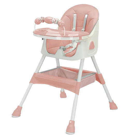 Klappbarer Hochstuhl für Babys ab 6 Monaten, mit großer Anti-Rutsch-Pad & Spielzeugablage, leicht zu reinigen zum Füttern