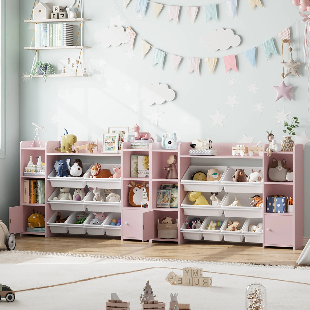 Kinderregal mit Spielzeugboxen – 8 Aufbewahrungsboxen & 9 Fächer