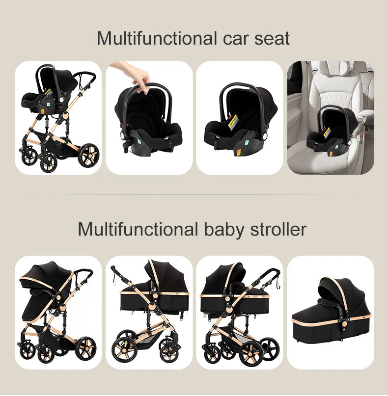 Baby Kinderwagen, Hochlandschafts-Kinderwagen mit Babywanne, Wasserabweisender Kinderwagen.