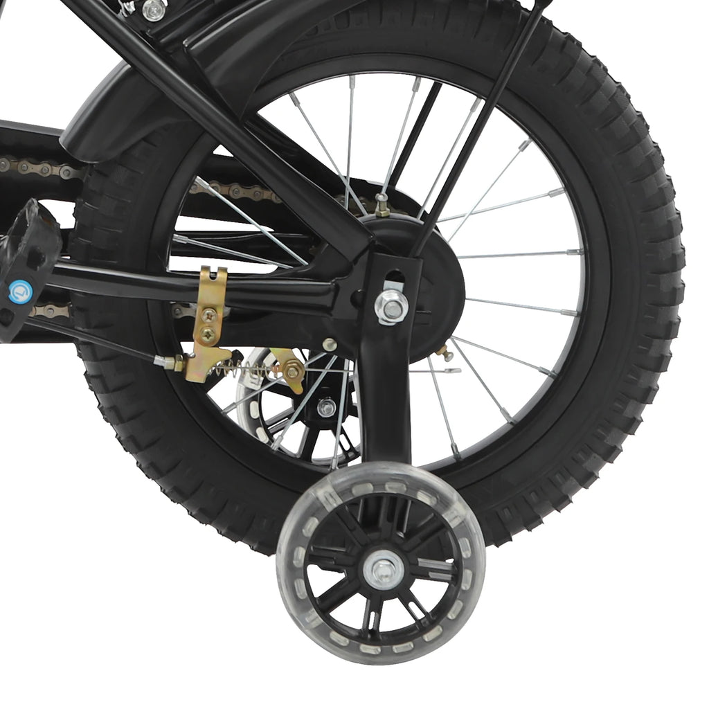 14 Zoll Kinderfahrrad – Verstellbares Fahrrad mit Stützrädern, Korb & Rücksitz, für Kinder 3–5 Jahre