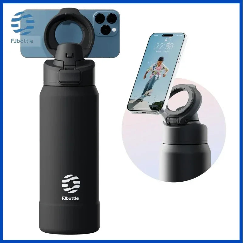 Fjbottle 710/950ML Magnetic Thermos Stainless Steel Sports Water Bottle with Magnetic Phone Holder Bouncing Cover Insulation Cup