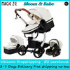 PU leder - Leichter 3-in-1 Kinderwagen – Babywagen mit PU-Rädern, faltbar & vielseitig nutzbar ab Geburt