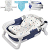 Faltbare Babybadewanne mit Badesitz, Thermometer, Duschkappe & Bürste – Für Neugeborene & Kleinkinder (0–36 Monate)