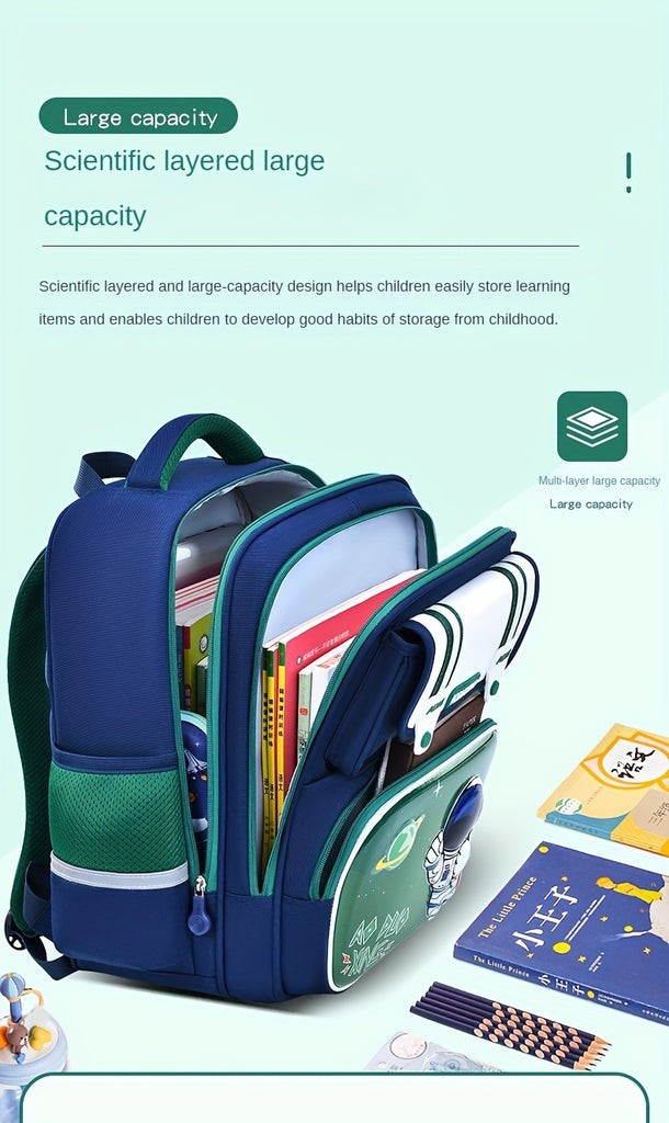 Leichter Schulrucksack mit Astronautenmotiv – Unisex für Kinder & Jugendliche