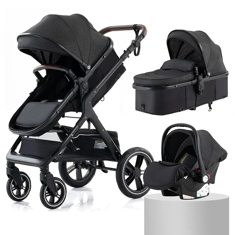 3-in-1 Multifunktionaler Kinderwagen – Hochliegender, Leichter & Zusammenklappbarer