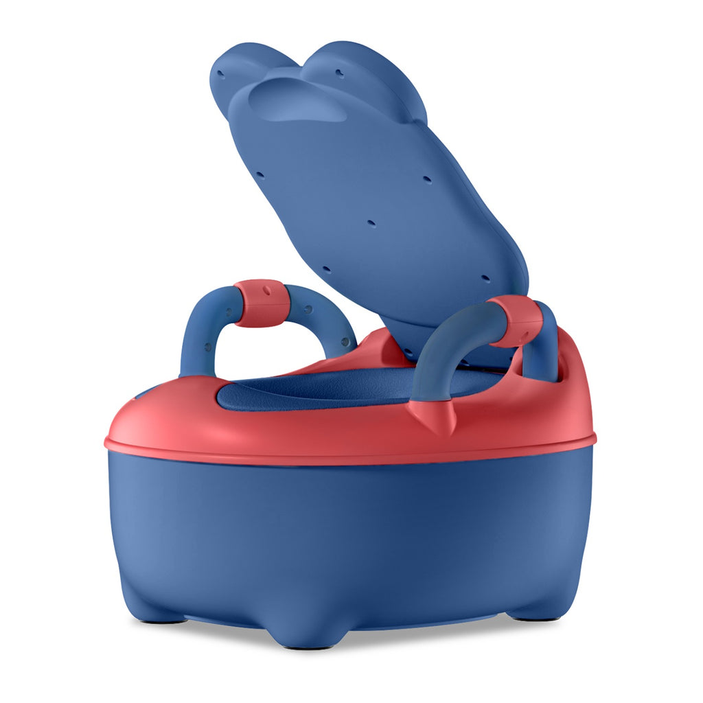 Töpfchentrainer für Kinder – Tragbare Baby-Toilette mit Griff & Gepolsterter Sitzfläche im Frosch-Design