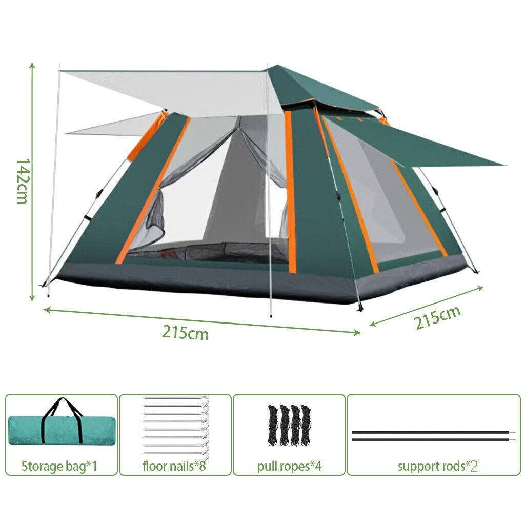 3-5 Personen Camping Zelt Automatik Up Wasserdicht Winddicht Familienzelt