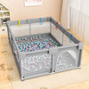 Baby Playpen – Light Gray Corralito Playground with Pull Rings | Child Safety Fence & Ball Pit