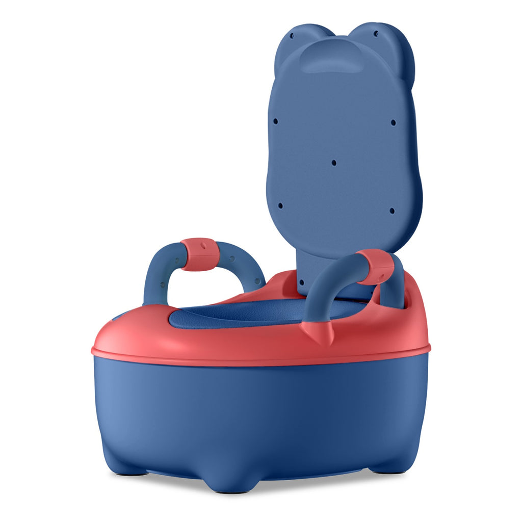 Töpfchentrainer für Kinder – Tragbare Baby-Toilette mit Griff & Gepolsterter Sitzfläche im Frosch-Design