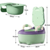 Töpfchentrainer für Kinder – Tragbare Baby-Toilette mit Griff & Gepolsterter Sitzfläche im Frosch-Design