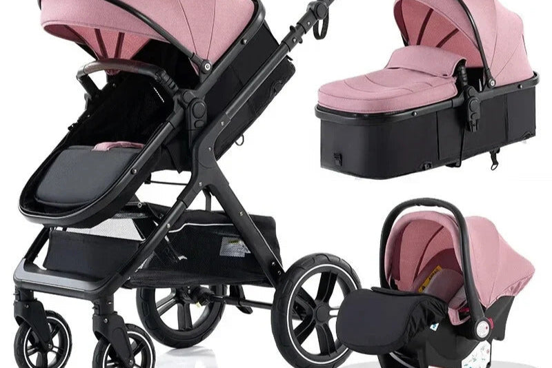 3-in-1 Multifunktionaler Kinderwagen – Hochliegender, Leichter & Zusammenklappbarer